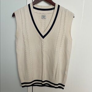 Aritzia Sunday Best Cream Cable Knit Sweater Vest